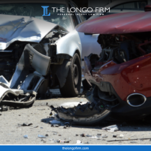 Two badly damaged cars after a serious Colorado Springs car accident